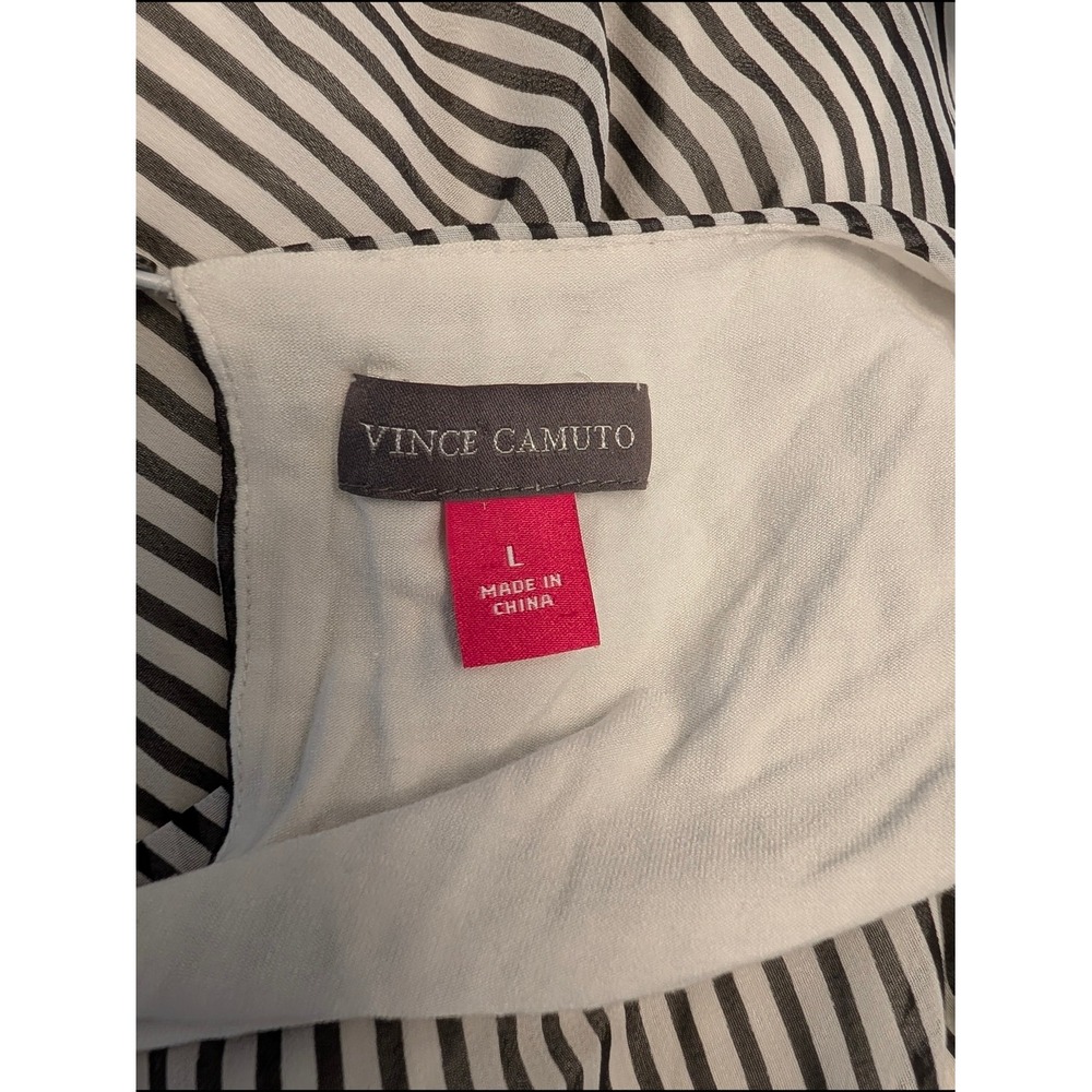 Vince Camuto Womens Striped Floral Sleeveless Maxi Dress Black White Blue Large - Picture 11 of 11